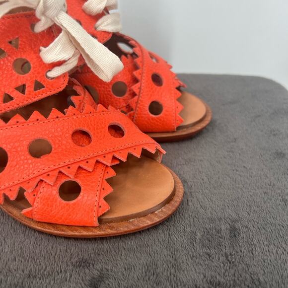 Leifsdottir by Anthropologie Cutout Leather Riika Heeled Sandals - Picture 4 of 11